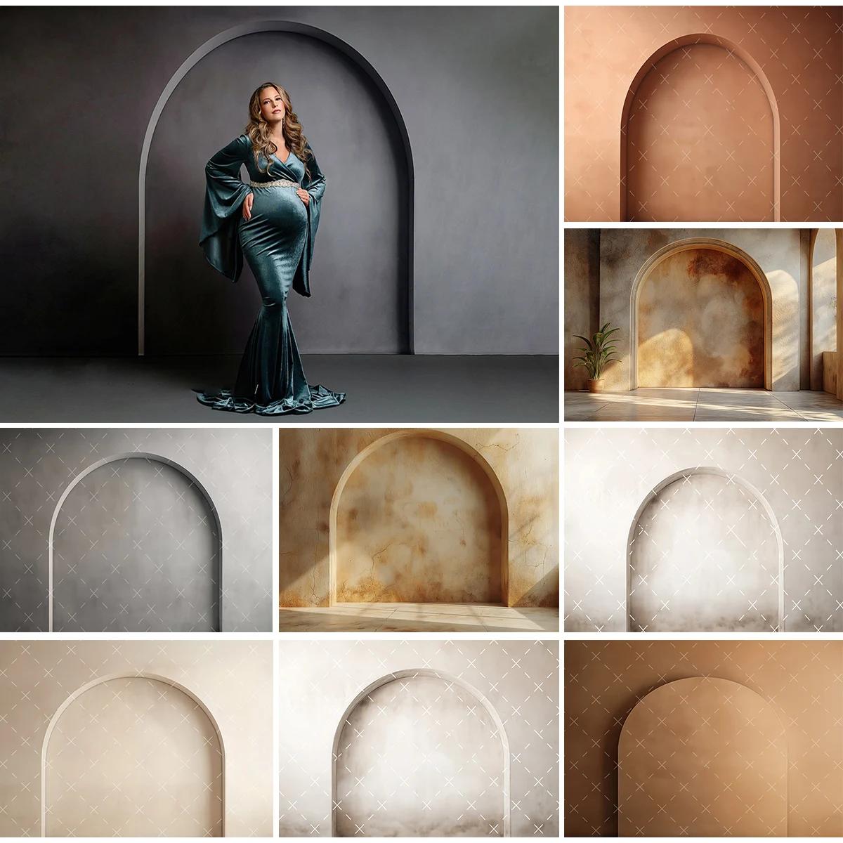 Solid Color Arched Door Photo Background Kids Adult Portrait Photography Backdrop Pregnant Woman Photo Studio Props